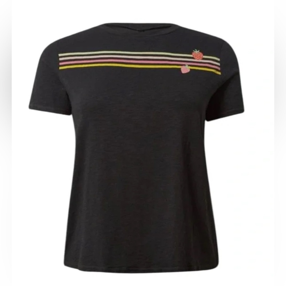 Torrid Vintage Slub Classic Sleep Strawberry Rainbow Stripes Tee Size 3